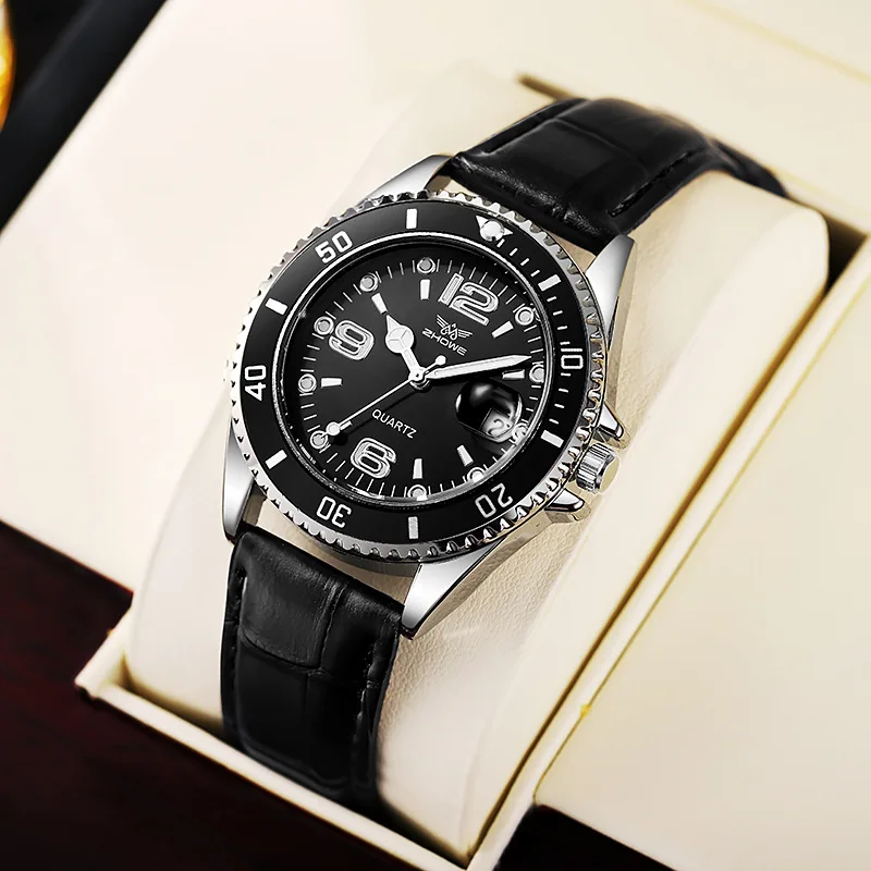 Omega Watch Constellation - ساعات رجالية عصرية بحزام جلدي للأعمال،
