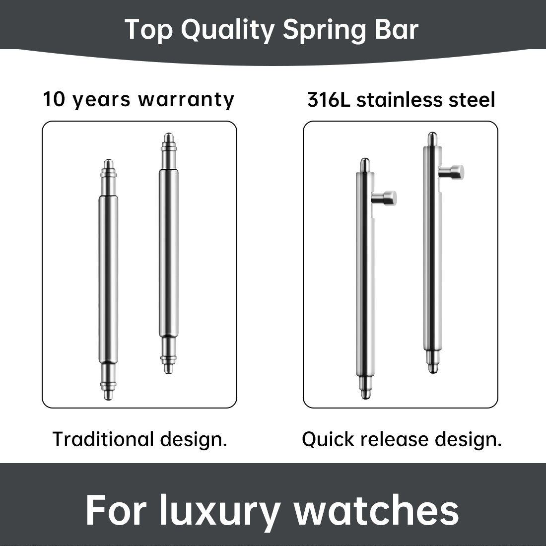 Curved Spring Bar - Maikes 316L الفولاذ المقاوم للصدأ الإفراج
