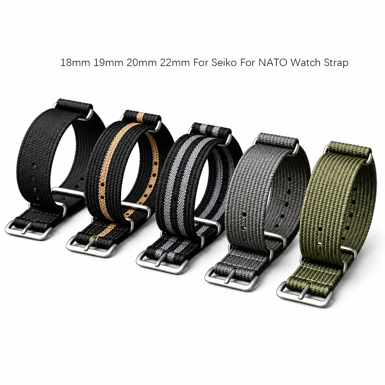 18 مم، 19 مم، 20 مم، 22 مم، حز - مراجعة Nato Strap Nylon وسعره