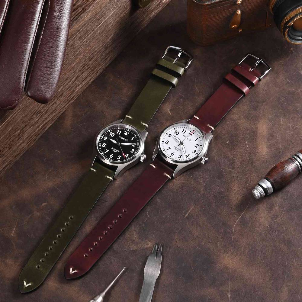 أحزمة ساعة من الجلد الشمعي من  - مراجعة Suede Strap Watch وسعره